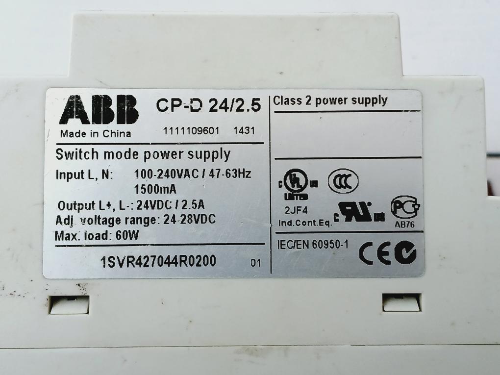 Abb Cp-d 24/2.5 Switch Mode Power Supply 100-240Vac 47-63Hz