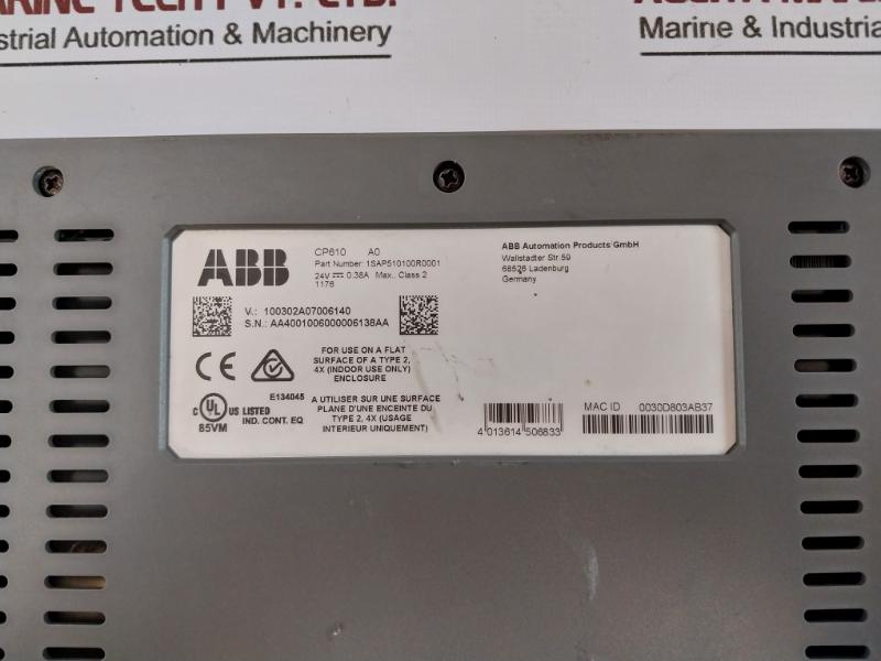 Abb Cp610 1sap510100r0001 Touch Control Panel E134045 4x Enclosure