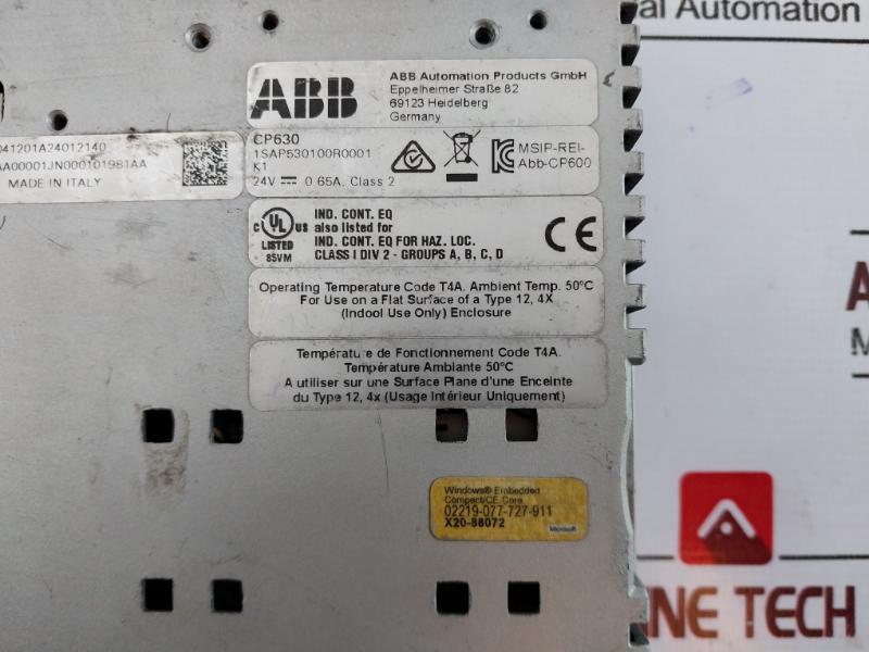 Abb Cp630 1sap530100r0001 Touch Screen Control Panel 24vdc 0.65a