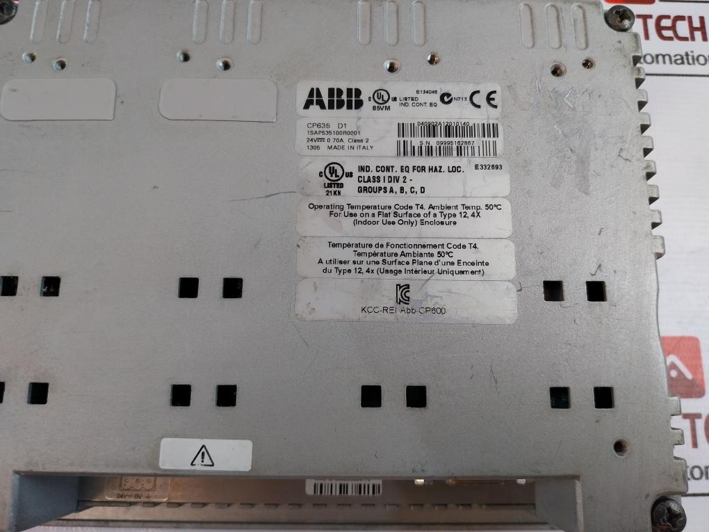 Abb Cp635 D1 Touch Screen Control Panel 1Sap535100R0001 24Vdc 0.70A 50 C