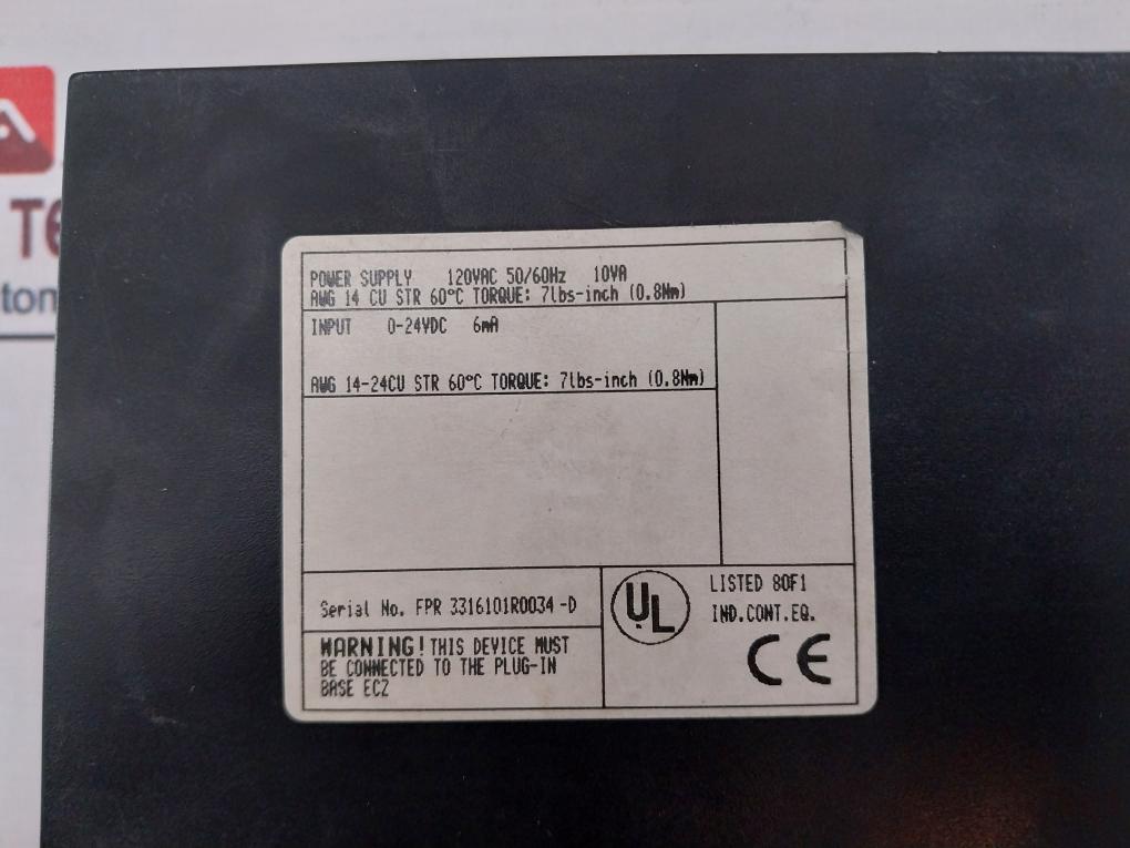 Abb Cs 31 Icsi16E1 Procontic I/O Remote Unit 120Vac 50/6Hz 10Va (Input: 0-24Vdc)