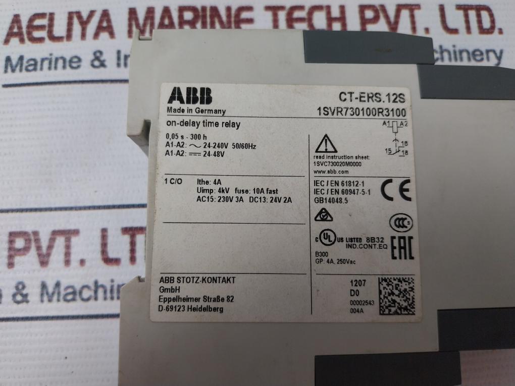 Abb Ct-ers.12S On-delay Time Relay 1Svr730100R3100