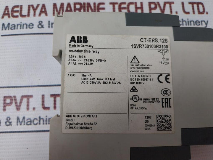 Abb Ct-ers.12S On-delay Time Relay 1Svr730100R3100 B300