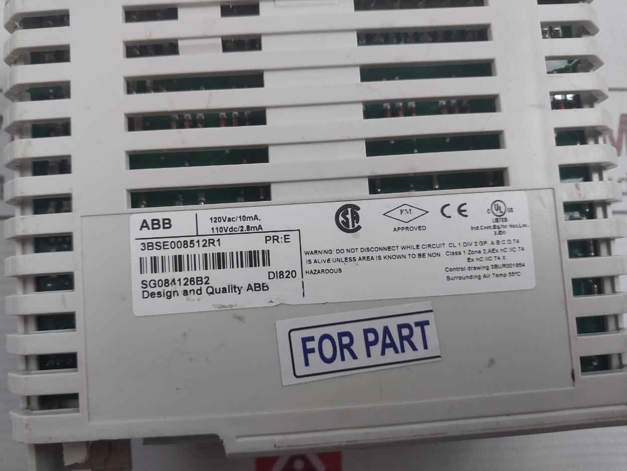 Abb Di820 Digital Input Module 120Vac/10Ma 55°C (Not Working)