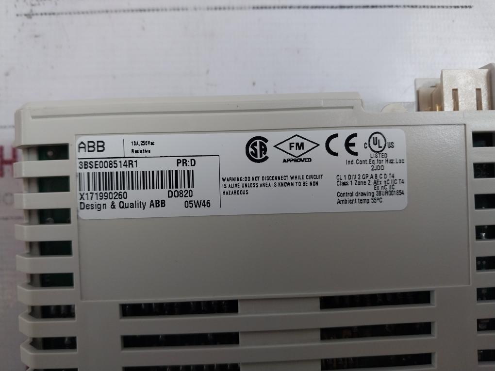 Abb Do820 3Bse008514R1 Digital Output Relay With Mtu 3Bse013231R1 Tu811V1