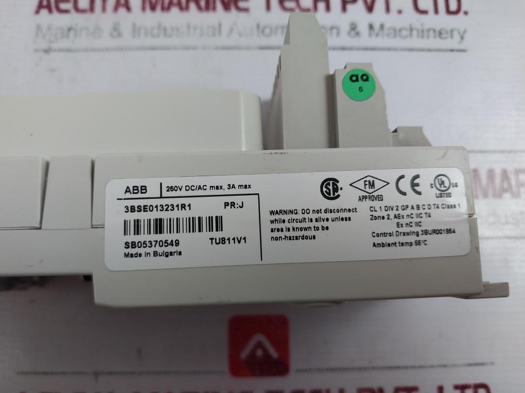 Abb Do820 3Bse008514R1 Digital Output Relay With Mtu 3Bse013231R1 Tu811V1