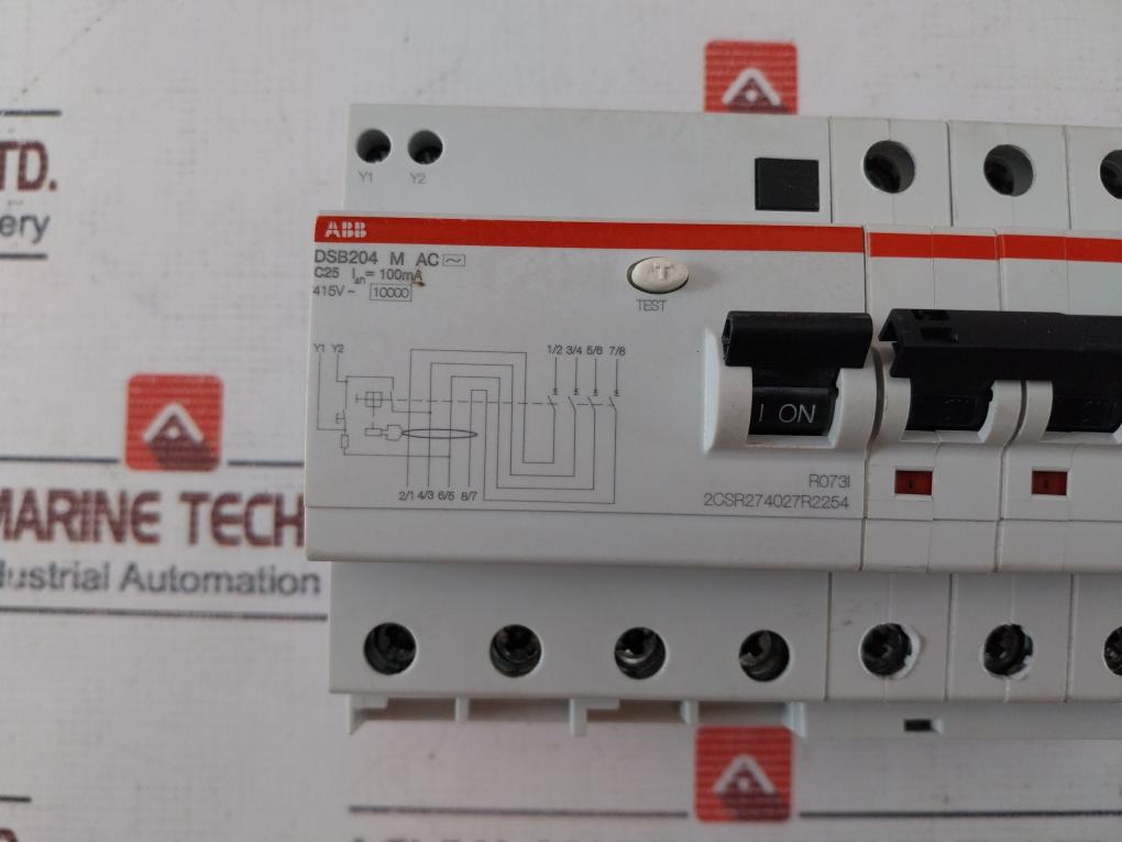 Abb Dsb204M Ac C25 Residual Current Circuit Breaker With Overcurrent Protection