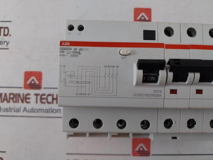 Abb Dsb204M Ac C25 Residual Current Circuit Breaker With Overcurrent Protection
