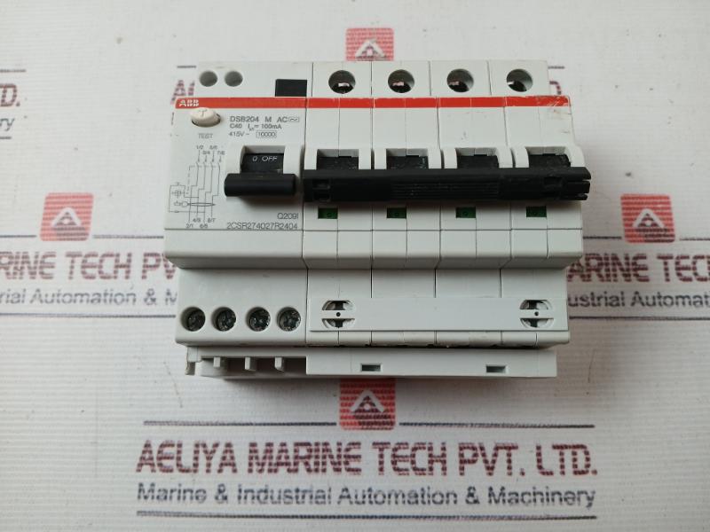 Abb Dsb204 M Ac Residual Current Circuit Breaker 40A 100Ma 415V 4-pole