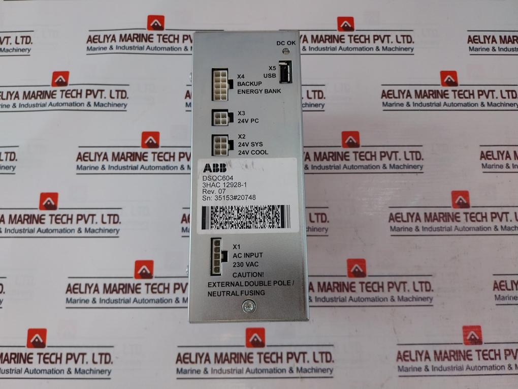 Abb Dsqc604 Power Supply 230Vac 50/60Hz 6A Rev 07 3Hac 12928-1