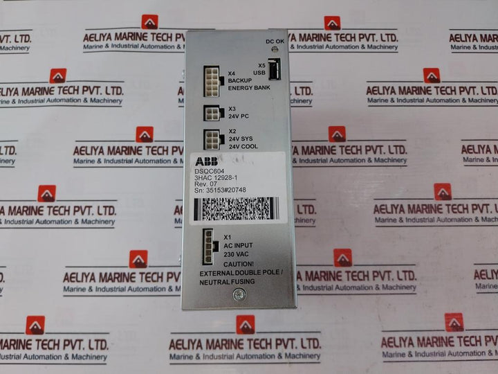 Abb Dsqc604 Power Supply 230Vac 50/60Hz 6A Rev 07 3Hac 12928-1