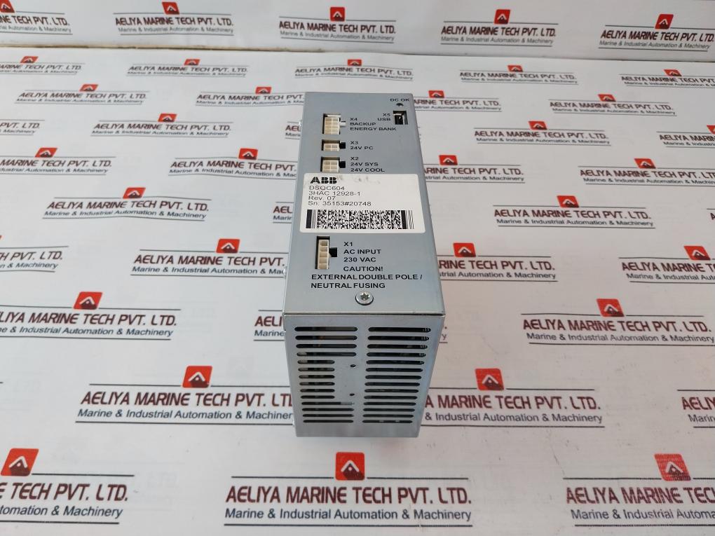 Abb Dsqc604 Power Supply 230Vac 50/60Hz 6A Rev 07 3Hac 12928-1