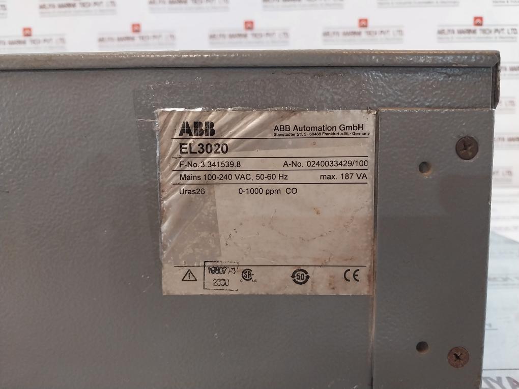 Abb El3020 Gas Analyzer 100-240V 50-60Hz (Display Damage)
