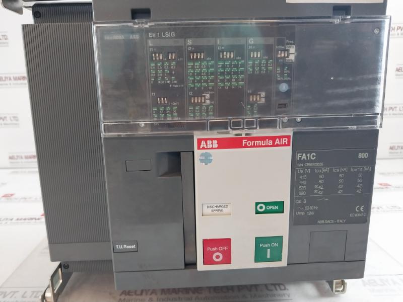Abb Fa1C Formula Air Circuit Breaker 24Vdc 50-60Hz 800A 12Kv 400V