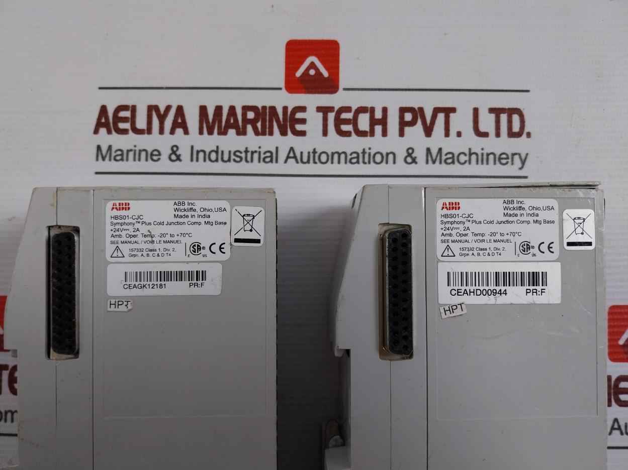 Abb Hbs01-cjc Horizontal Row Mount Base For A Single Module +24V Dc 2A