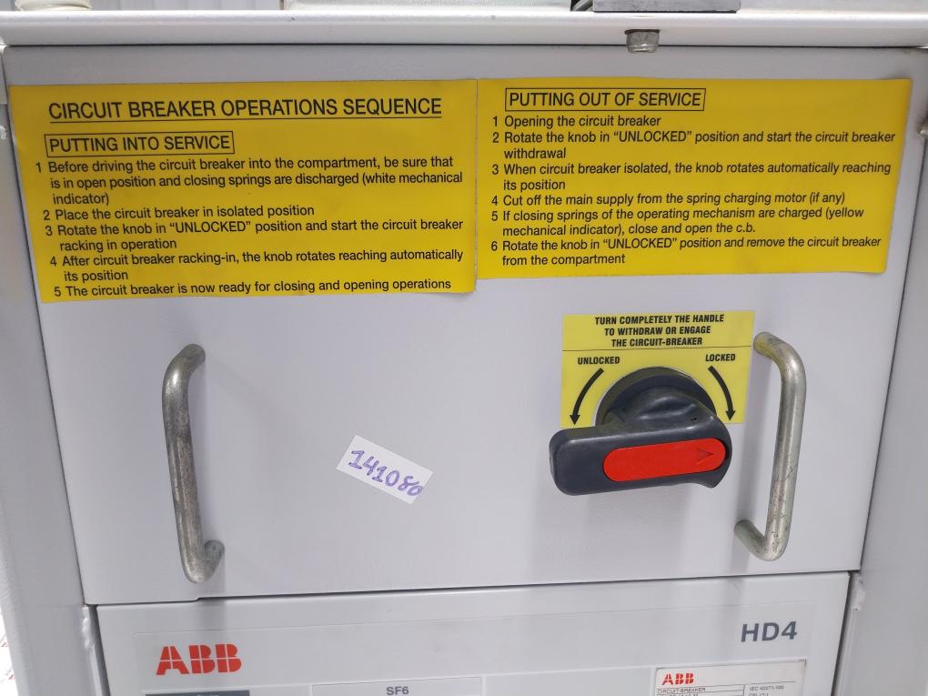 Abb Hd4/Sg 12.12.32 Sf6 Circuit-breaker 12 Kv 50/60 Hz 1250 A