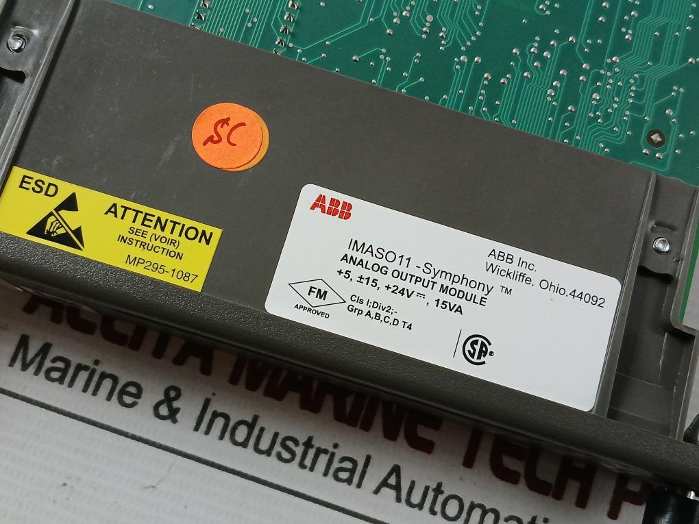 Abb Imaso11 Analog Output Module 24V 15Va Rev: A 6644004A1
