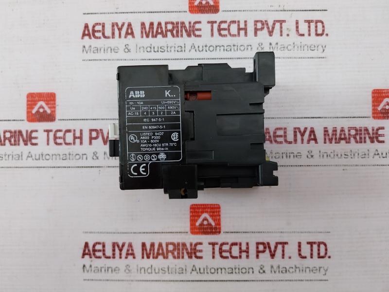 Abb K22E Contactor 10A-600V A600 P300 Awg10-18Cu Str 75°C