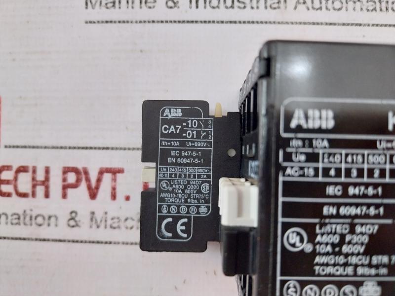 Abb K22E Contactor Relay 10A-600V A600 P300 En 60947-5-1