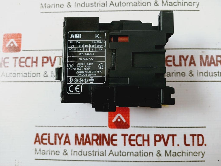 Abb K22E Control Relay Torque 9Lbs-in 10A-600V 50-60Hz