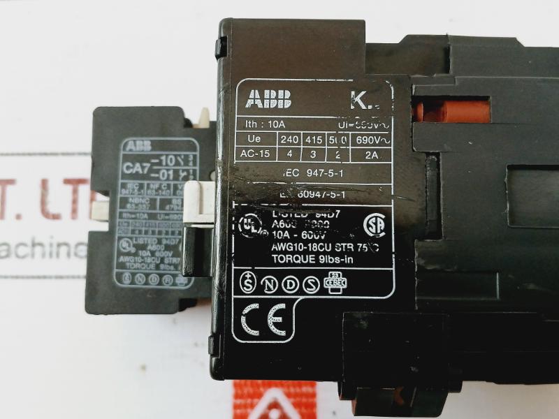 Abb K22E Mini Contactor Relay A600 P300 10A-600V Awg 10–18 Iec 947-5-1