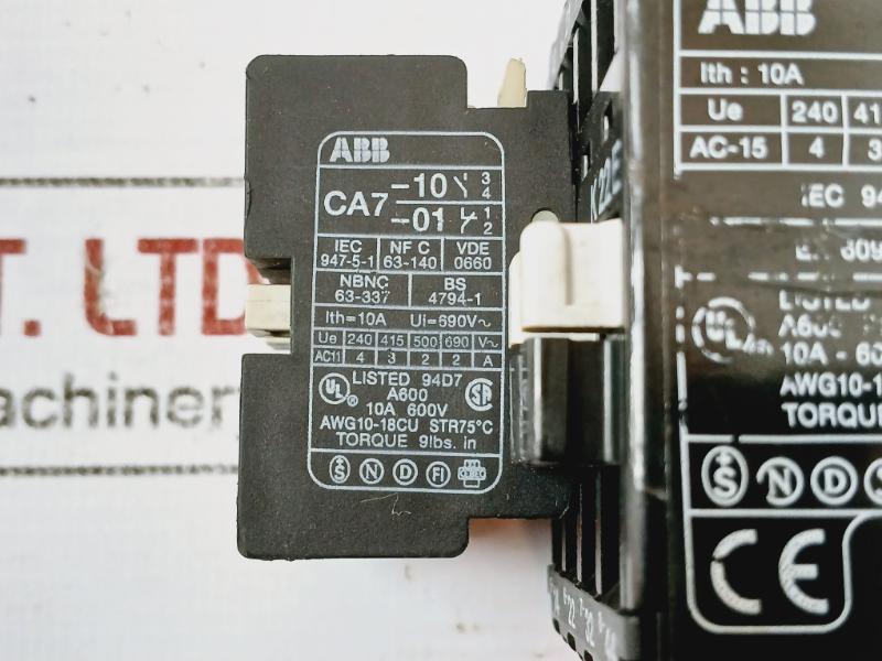 Abb K22E Mini Contactor Relay A600 P300 10A-600V Awg 10–18 Iec 947-5-1
