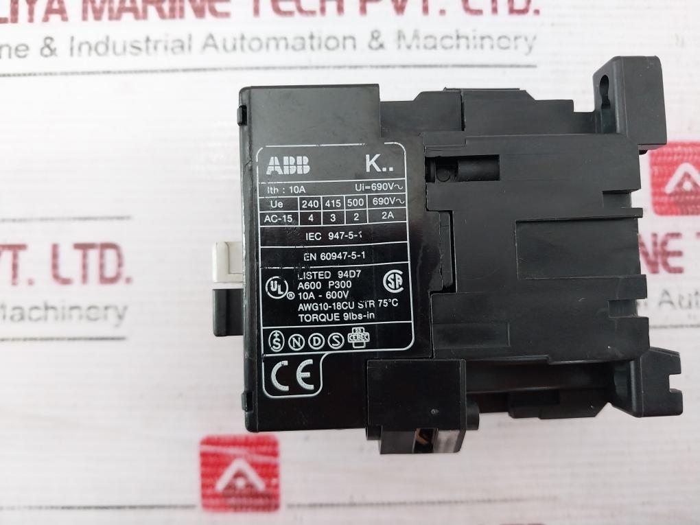 Abb K31E Contactor Relay 690V 10A-600V Awg 10-18 Cu Str 220-230V 50Hz