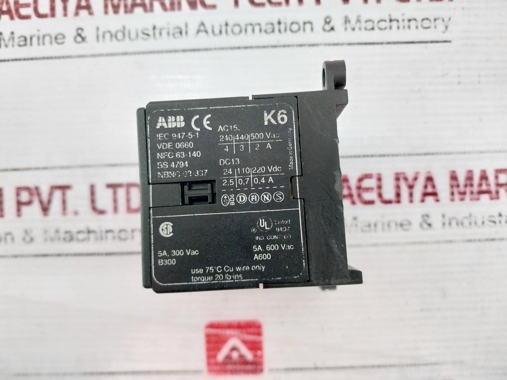 Abb K6-22Z Mini Control Relay 5A 300/600Vac 220-240V 40-450Hz
