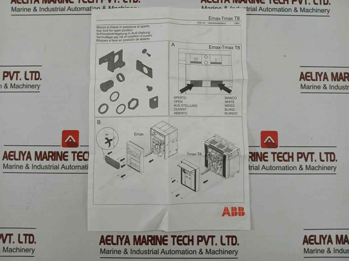 Abb Key Lock Kit For Open Position Circuit Breaker Emax-tmax T8