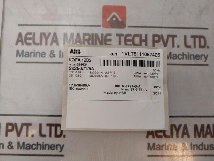 Abb Kofa 12D2 Current Transformer 60°C