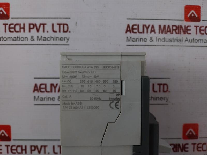 Abb Mccb A1A 125 Case Circuit Breaker Kit En/Iec 60947-2 550 Vac/250 Vdc 50-60Hz