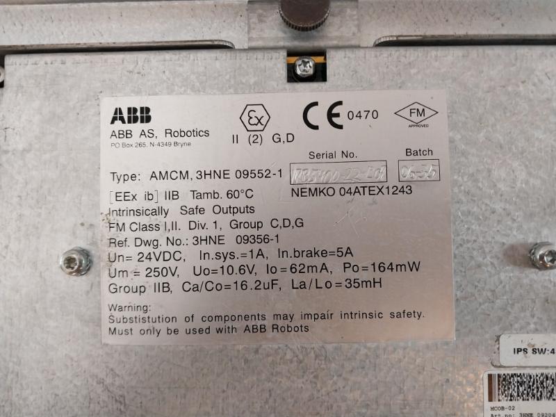 Abb Mcob-02 Motherboard 24Vdc 10.6V 62Ma 94V0 4052026 Wo06341370090 W271