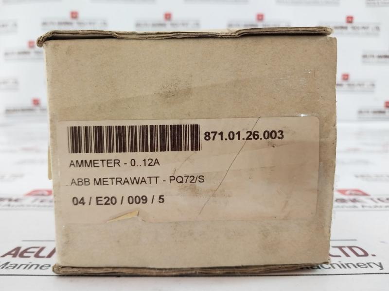 Abb Metrawatt Sael Pq72/S Ammeter 0-12A 60 Mv