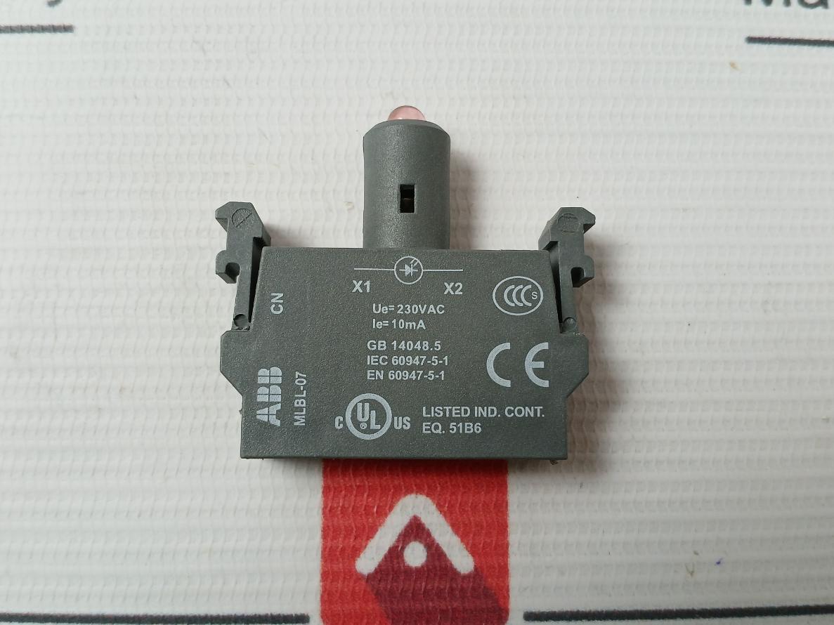 Abb Mlbl-07R Lamp Block With Led Rear Mounted 230Vac 10Ma
