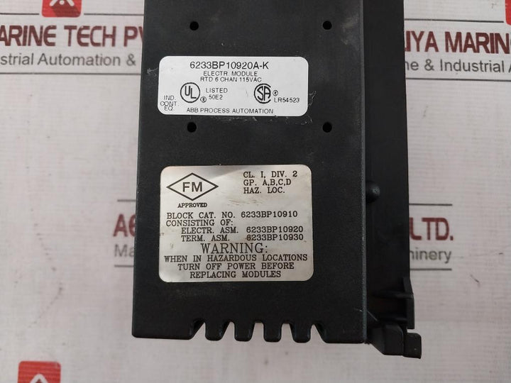 Abb Mod 300 Rtd Input Module 115V Ac 50/60Hz 125Vdc 0.1A