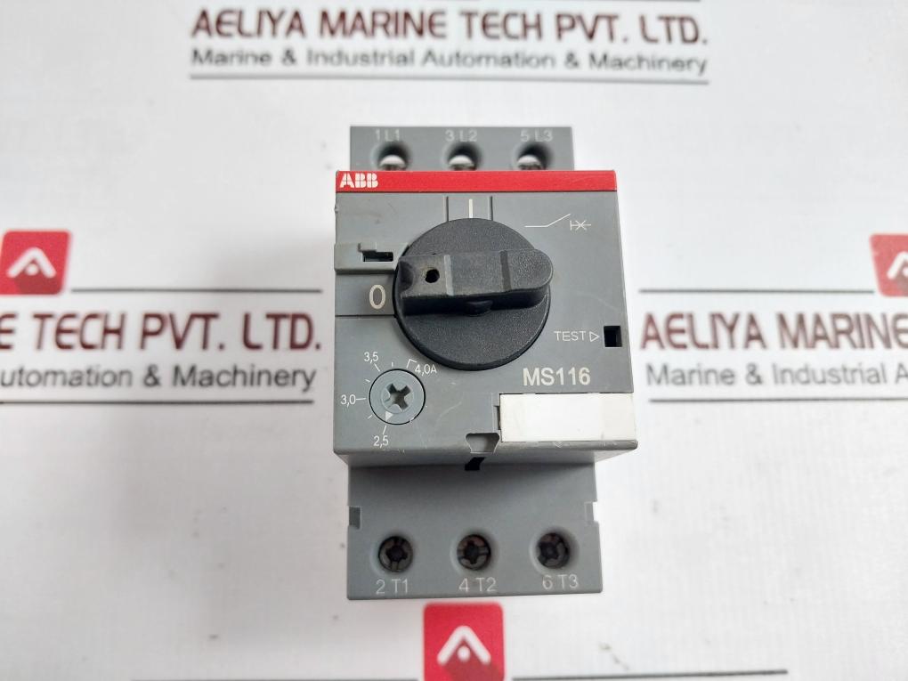 Abb Ms116 Manual Motor Starter 1Sam250000R1008 600V Ac 10A 6Kv Ip20/Ip10