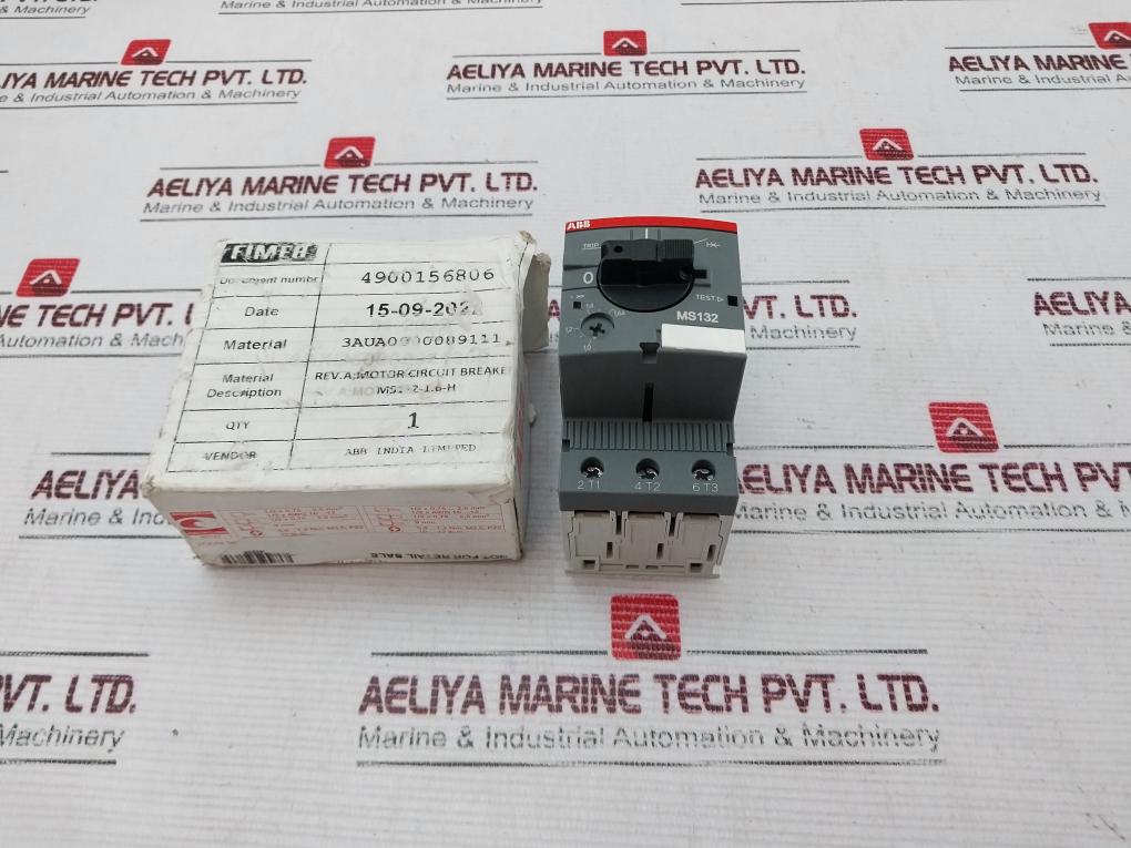 Abb Ms132-1.6 Manual Motor Starter 1Sam350000R1006