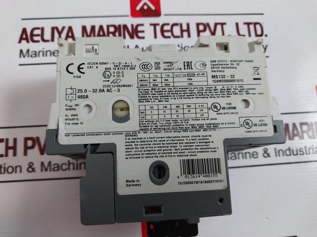 Abb Ms132-32 Manual Motor Starter Protection Circuit Breaker