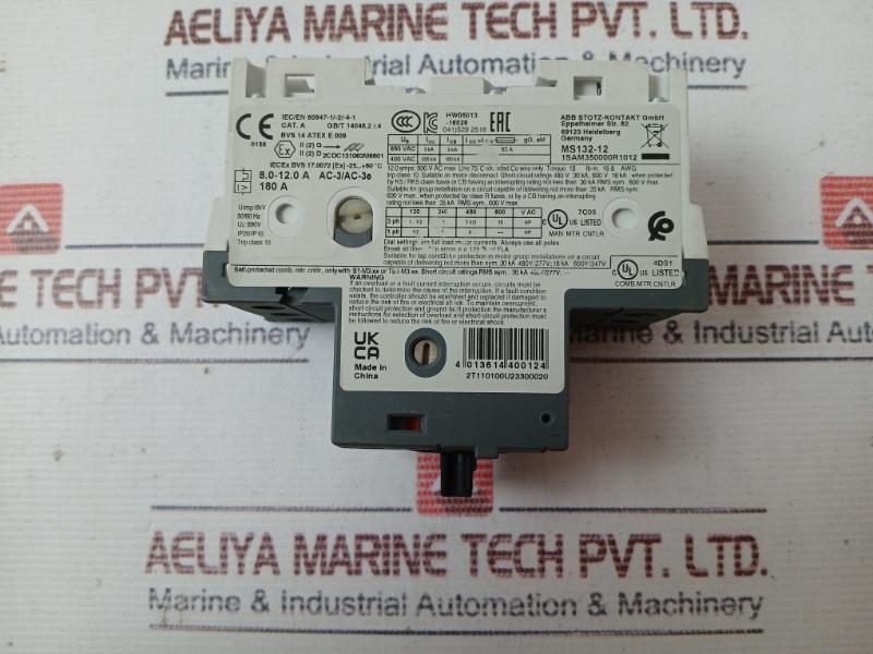 Abb Ms132 Manual Motor Starter 8-12A 690V 50/60Hz