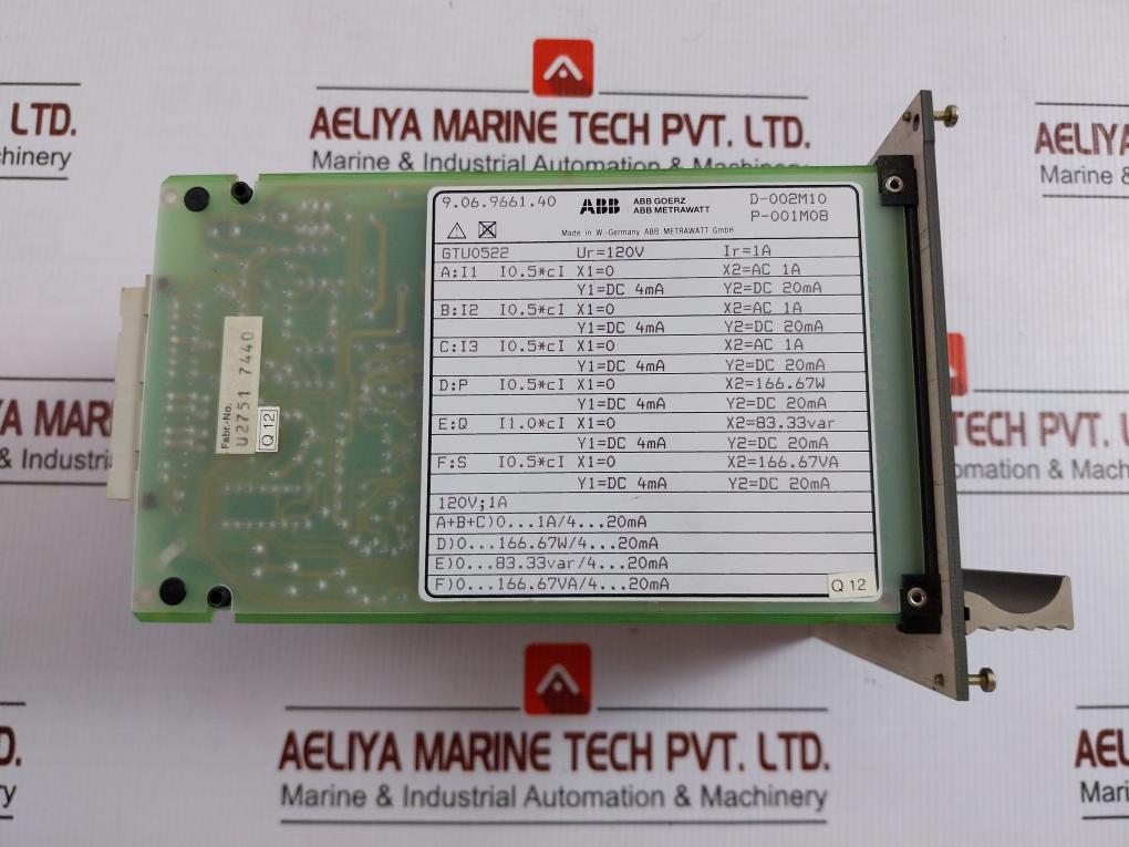 Abb Multi-transducer Industrial Control Unit 120V 1A, Gtu0522