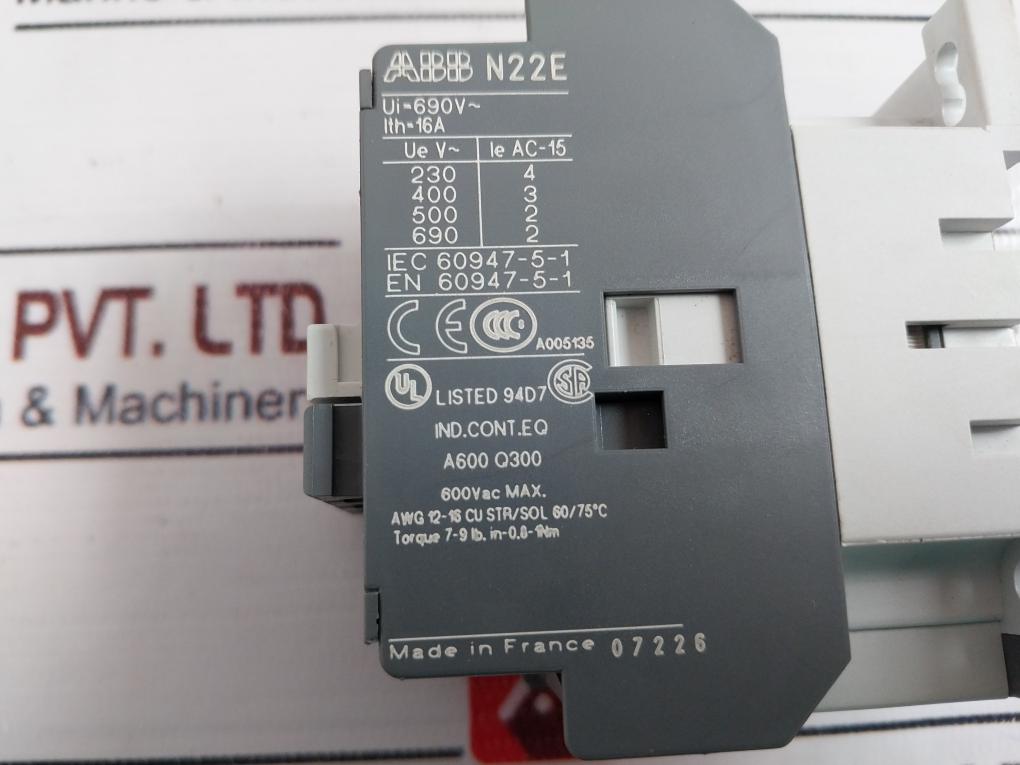 Abb N22E-83 Contactor Relay 16A 690V