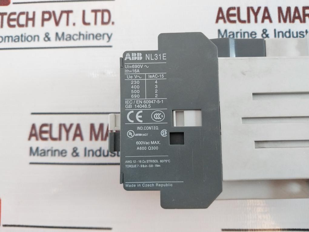 Abb Nl31E Auxiliary Contactor 16A 690V~
