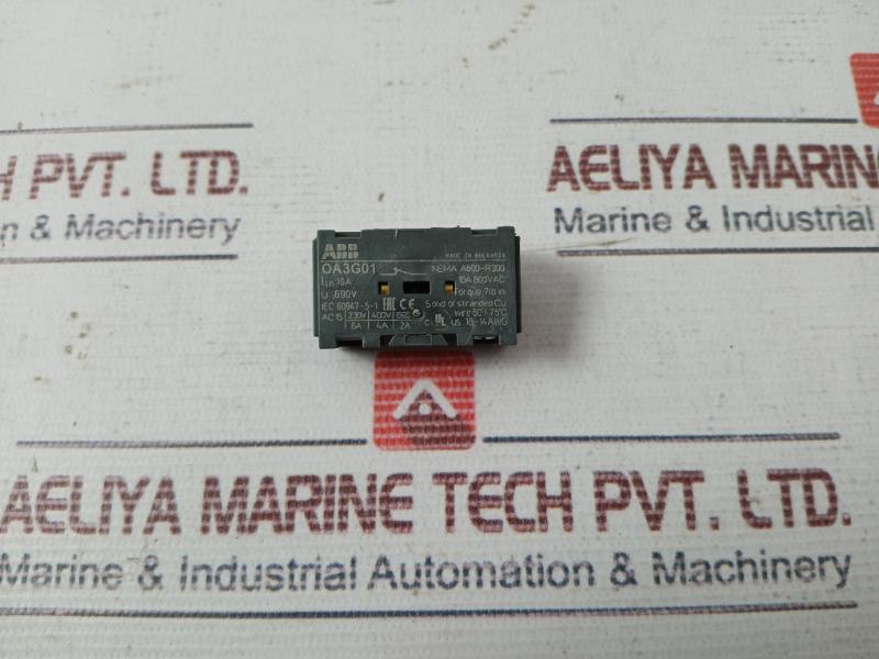Abb Oa3G01 Auxiliary Contact Nema A600-r300 690V 18-14 Awg 10A 600Vac