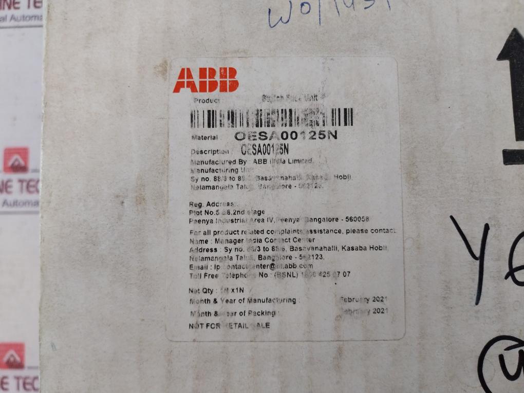 Abb Oesa00125N Switch Disconnector Fuse 125A 50-60Hz