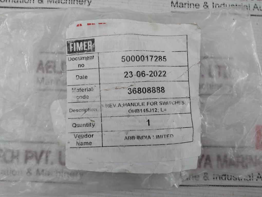 Abb Ohb145J12 Handle For Switches 1, 3R, 12 1Sca022381R2110
