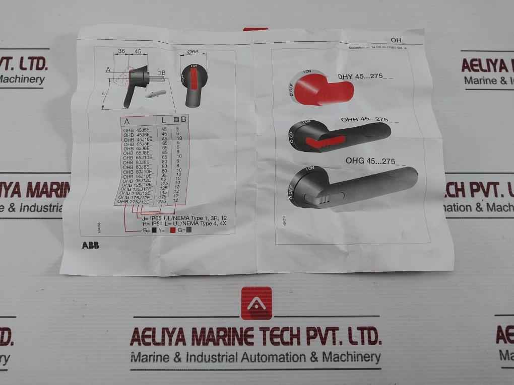 Abb Ohb65J6E011 Rotary Handle