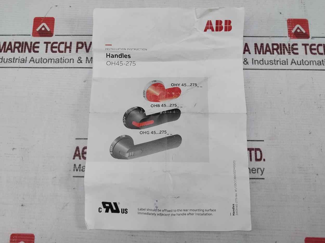 Abb Ohb80J6 Pistol Handle With Off/On Marking 1Sca022381R0240