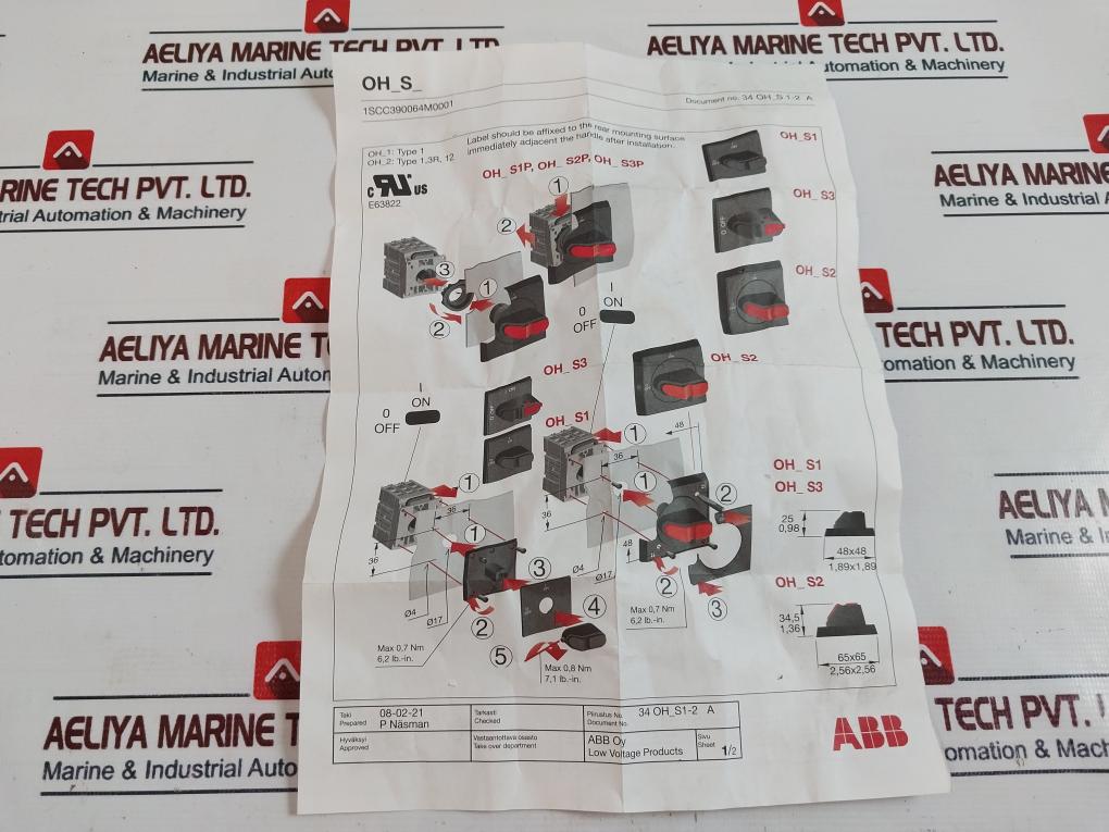 Abb Ohbs2aj Selector Handle 1sca105213r1001