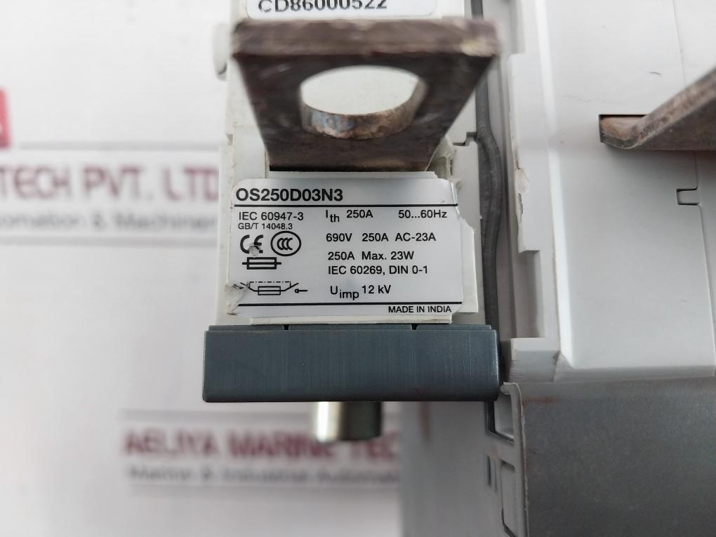 Abb Os250D03N3 Switch Fuse System 690V 250A Ac-23A 23W 12Kv
