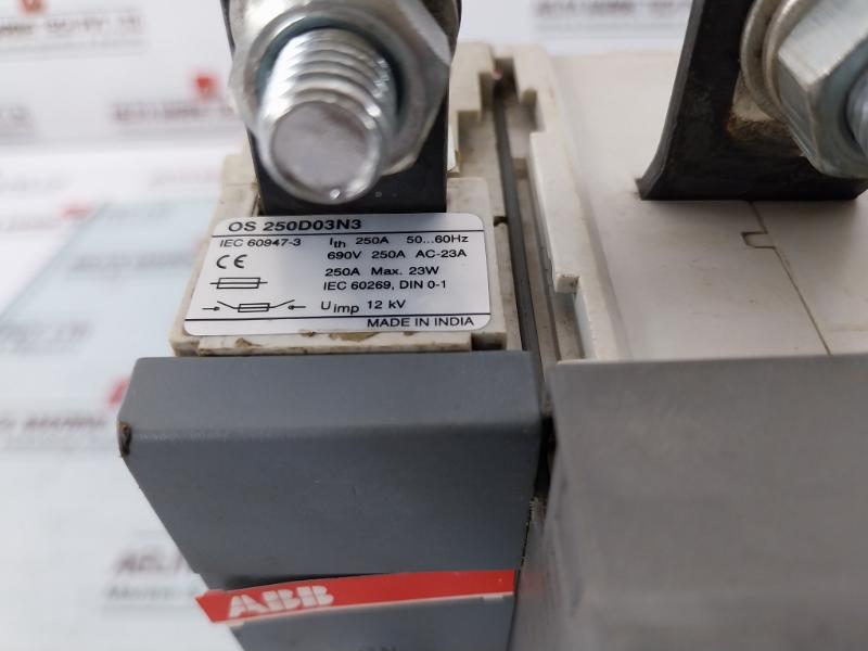 Abb Os 250d03n3 Switch Fuse With Shaft And Handle 250a Max